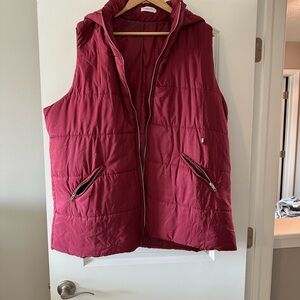 Women's Red Quilted puff  Vest